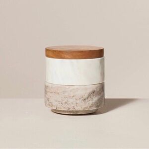3 Piece Marble & Wood Stacking Salt & Pepper Gray Cellar- Hearth & Hand Magnolia